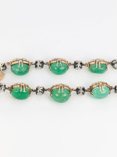Bracelet Bracelet ancien cabochons d'émeraudes or jaune diamants 58 Facettes 777