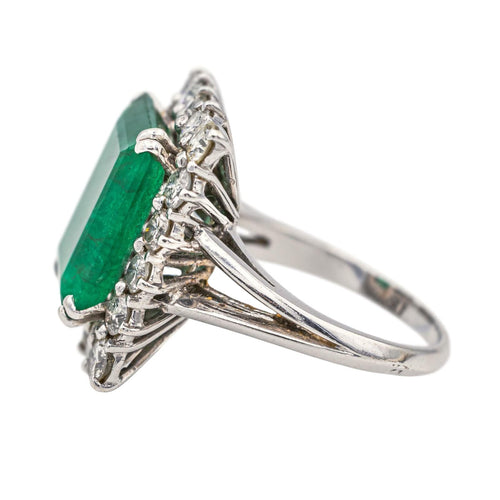 Bague 51 Bague Or blanc Emeraude, Diamant 58 Facettes 3981319RV