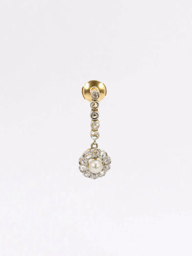 Boucles d'oreilles Boucles d'oreilles pendantes Belle Epoque diamants perles 58 Facettes J257B