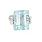 Bague 53 Bague en or blanc 27 carats avec aigue-marine 58 Facettes G13870