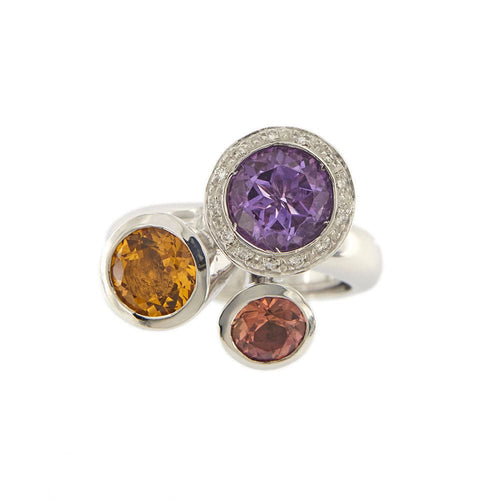 Bague 55 Bague avec pierres précieuses et diamants 58 Facettes 34070