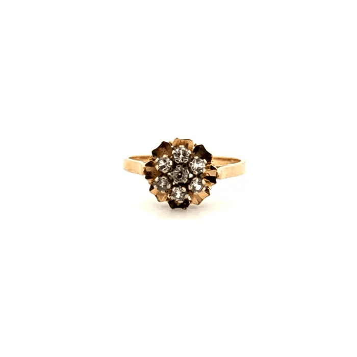 Pavée ring in yellow gold and diamonds