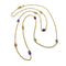 Collier Chaîne station édouardienne en or 14 carats avec améthyste et fleurs 58 Facettes A2002K