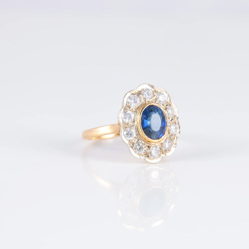 Bague 49 Bague Marguerite Saphir Diamants 58 Facettes AB147