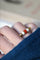 Bague fuseau moderniste or, corne, et corail 58 Facettes