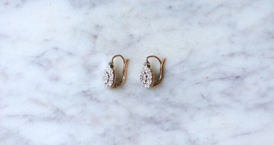 Boucles d'oreilles Boucles d'Oreilles Marguerite Diamants Taille Rose 58 Facettes