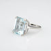 Bague 53 12ct Aquamarine Ring White Gold Emerald Cut 58 Facettes G13435