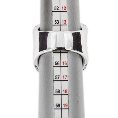 Bague 55 Bague bandeau diamants noirs et blancs 58 Facettes 25639