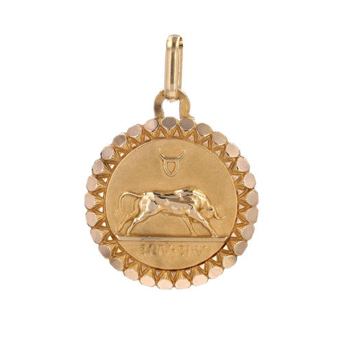 Pendentif Médaille or rose signe taureau 58 Facettes CVP119