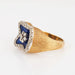 Bague 51 Bague carrée en or jaune, diamant et émail bleu royal 58 Facettes G13643