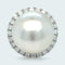Bague 54 Bague rétro en or blanc avec perle des mers du Sud et diamant 58 Facettes
