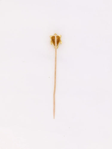 Accessoire Épingle à cravate tête de félin or jaune diamant taille ancienne 58 Facettes J435