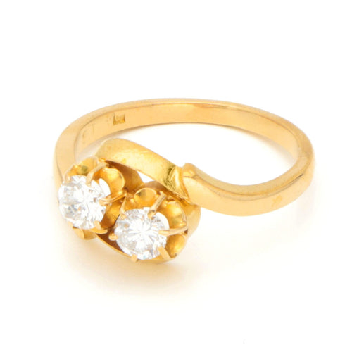 Bague 51 Bague Toi Et Moi en or jaune 18 carats et diamants 58 Facettes 010788AB20E842AFA508003DE20DC709