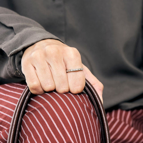 Bague 53 Alliance or gris et diamants 58 Facettes RAM2654