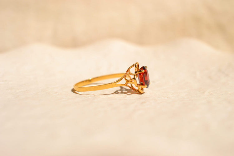 Bague 55 Bague Grenat quadrilobée 58 Facettes Ref3505