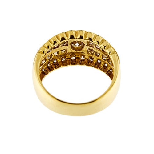Bague 53 Bague or jaune diamants 58 Facettes 19743