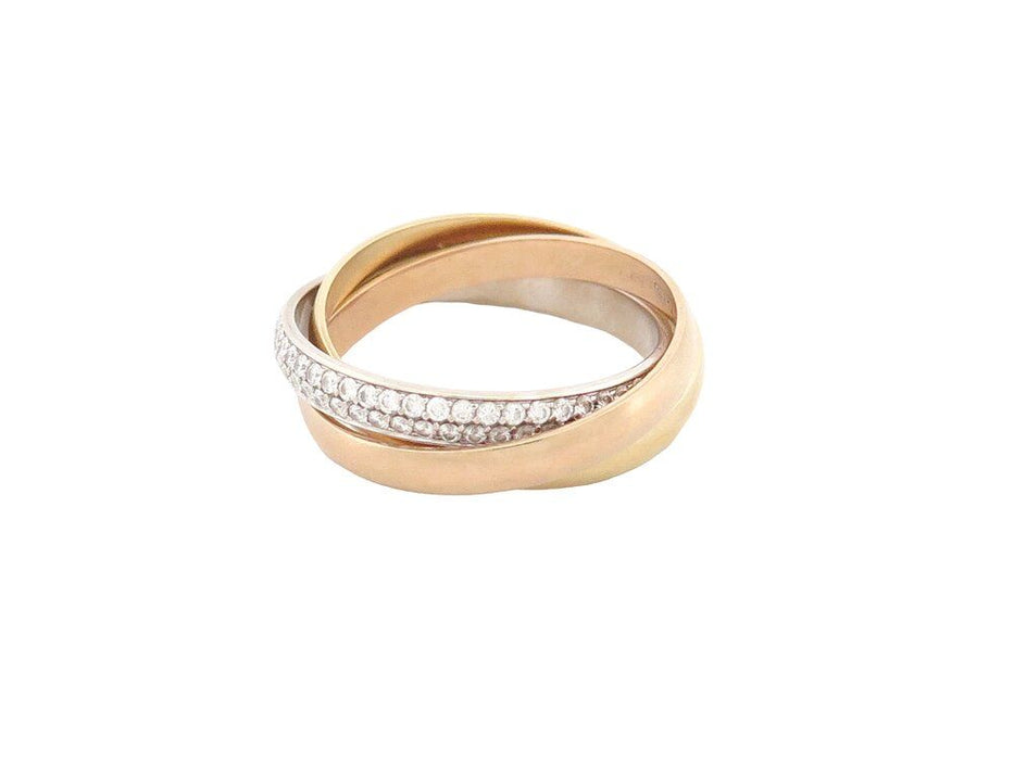 Bague 54 bague CARTIER trinity pm 3 ors diamants or jaune rose blanc 58 Facettes 262049