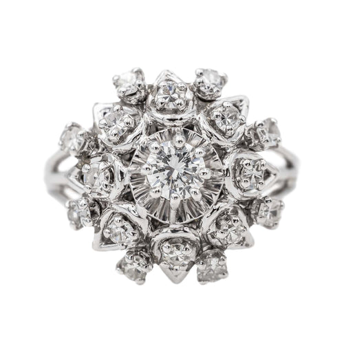 Bague 55 Bague Marguerite Or blanc Diamant 58 Facettes 3090580CN