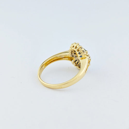 Bague 51 Bague en or jaune 18 carats, saphir et diamants 58 Facettes 33096