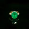 Vintage yellow and white gold emerald ring 58 Facettes