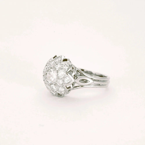 Bague 55 Bague Marguerite Diamants Platine 58 Facettes A11001