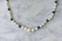 Collier Collier perles de culture et lapis lazuli or jaune 58 Facettes