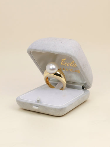 Bague 58 TECLA Bague jonc or jaune Perle bouton 58 Facettes 1204.1