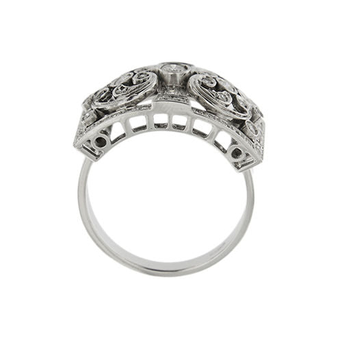 White gold and diamond headband ring