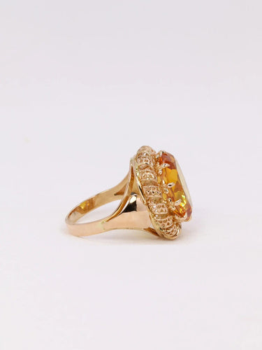 Bague 48 Bague cocktail citrine 5 carats 58 Facettes J380
