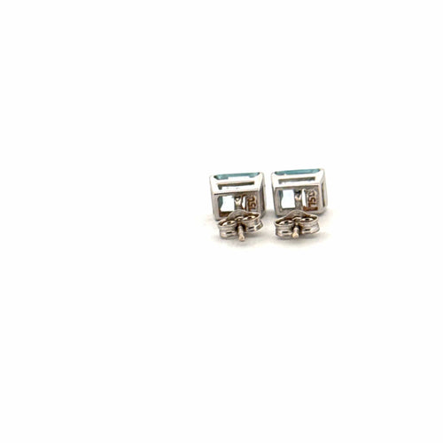 Boucles d'oreilles Puces d'oreilles Or Blanc & Aigue Marine 58 Facettes 2-D1BO-GS35690