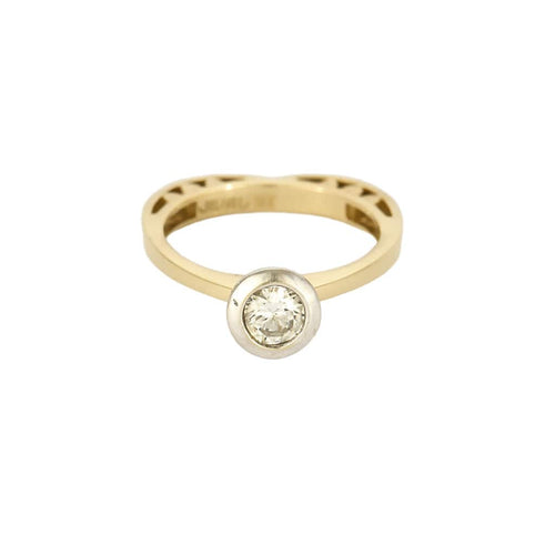 Bague 54 Bague en or jaune, or blanc et diamant 58 Facettes BEA3552