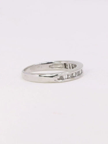 Bague 51 Bague diamants baguette or blanc 58 Facettes J366