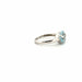 Bague 48 Solitaire or blanc topaze diamants 58 Facettes 86-GS30171