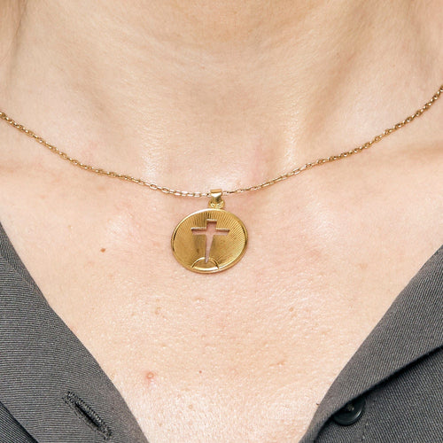 Pendentif Pendentif croix or jaune 58 Facettes CHA53492