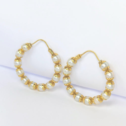 Boucles d'oreilles Boucles d'oreilles or jaune et perles 58 Facettes 27556