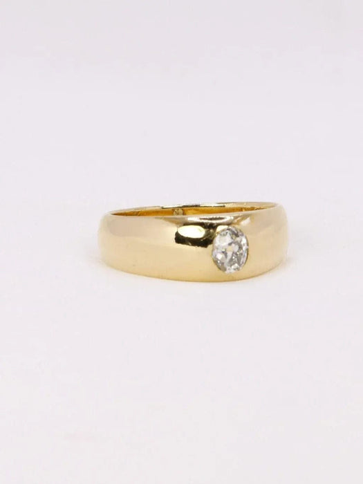 Bague 54 Bague jonc or jaune diamant 58 Facettes J375