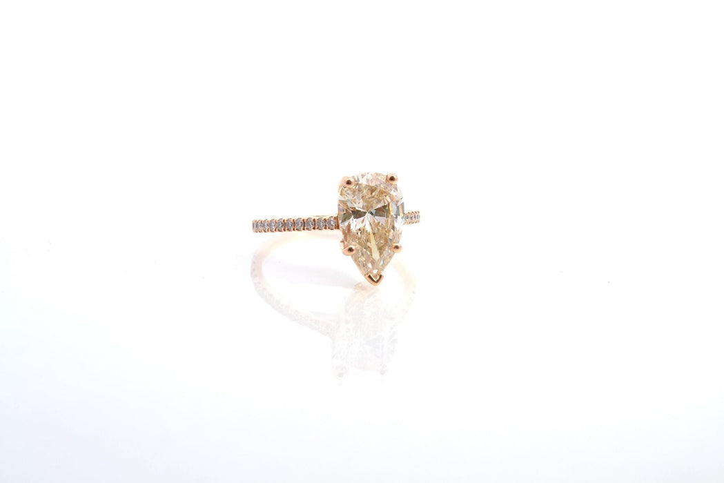 Bague 56 Bague diamant poire 3,03cts K/SI2 en or 58 Facettes 26097