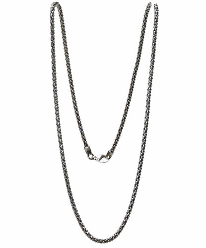 Collier Chaine maille pop corn en or gris 58 Facettes REF24007-171