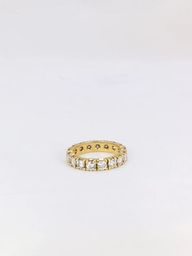 Bague 56 Alliance américaine or diamants 3.4ct 58 Facettes J214