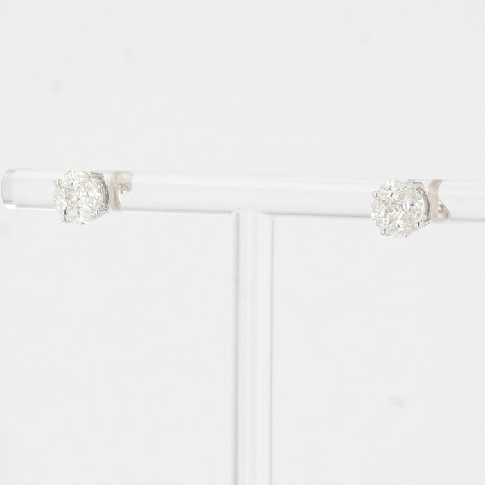 Boucles d'oreilles Boucles d'oreilles puces diamants 0.54 carat et or blanc 58 Facettes 23-256A