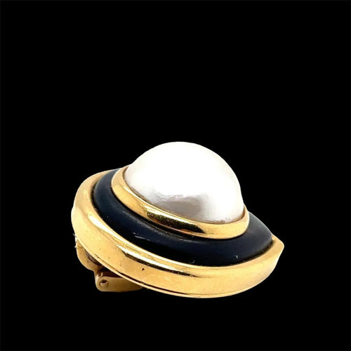 Boucles d'oreilles Boucles d'oreilles en or et nacre noire Marina B 58 Facettes