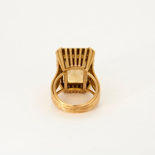 Bague 53 Bague Cocktail or jaune, quartz fumé 58 Facettes LAN1185