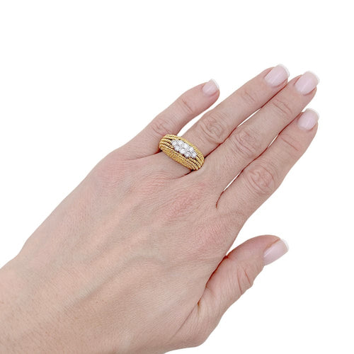Bague 53 Bague or jaune, diamants. 58 Facettes 34007