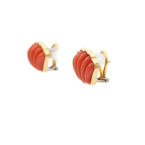 Boucles d'oreilles Boucles d'oreilles corail or jaune MOMO 58 Facettes