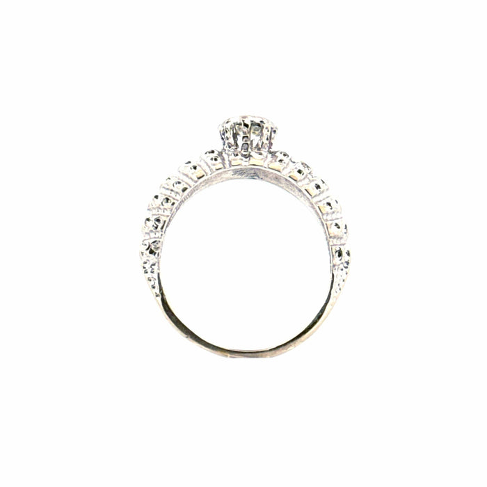 Bague 56 Solitaire or blanc diamants 58 Facettes 88-GS36090-01