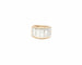 Bague en or rose et blanc sertie de diamants taille baguette de 2,40 ct