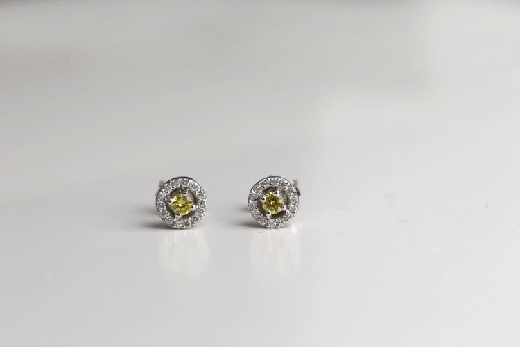 Boucles d'oreilles Boucles d'oreilles saphirs jaune diamants 58 Facettes