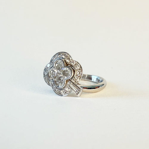 Bague 51 Bague or blanc et diamants 58 Facettes INV033