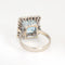 Bague 58 Bague carrée diamant aigue-marine 5,35 ct or blanc vintage 58 Facettes G13366