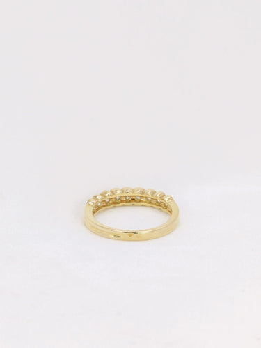 Bague 53.5 Demi-alliance vintage en or et diamants en serti clos 58 Facettes J153